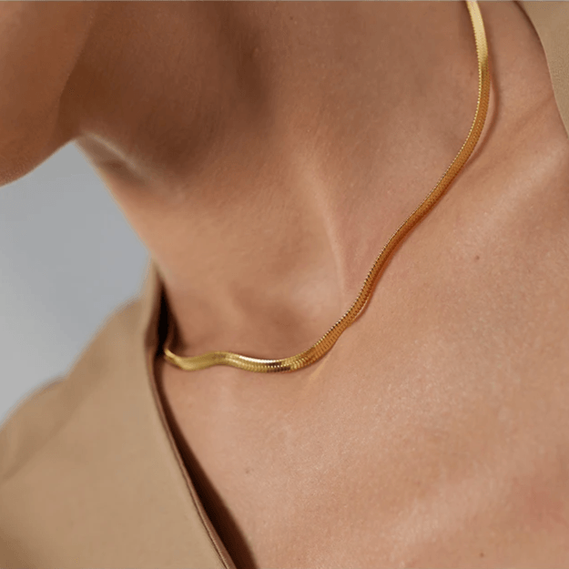 Colar Snake Banhado a Ouro 18K