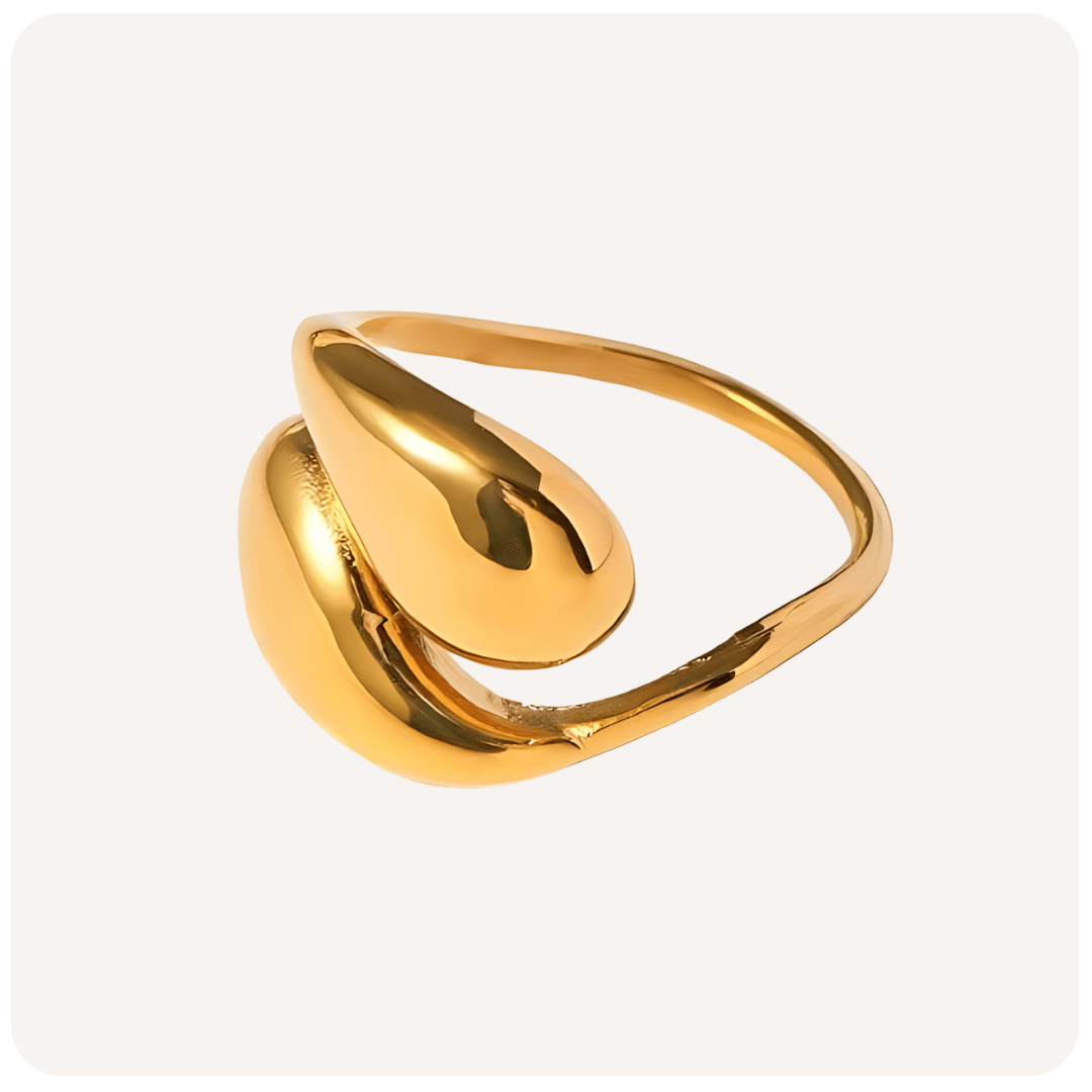 Anel Gota Banhado a Ouro 18K