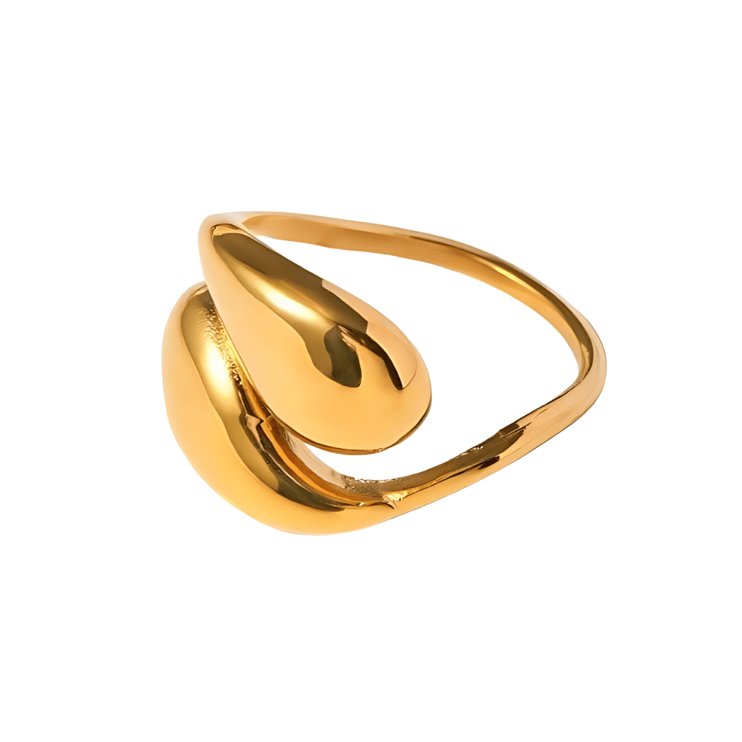 Anel Gota Banhado a Ouro 18K