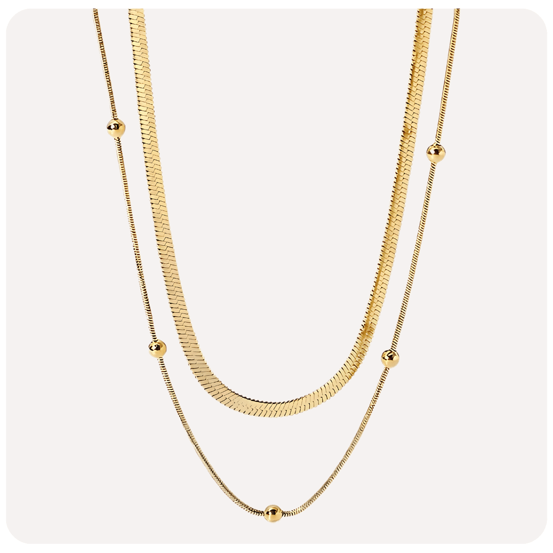 Colar Duplo Luxury Banhado a Ouro 18K