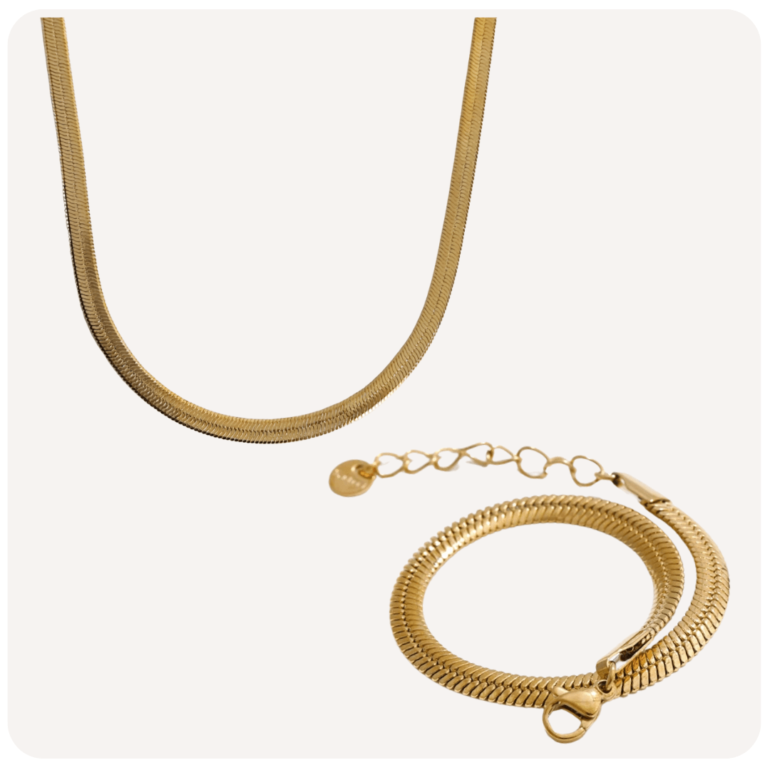 Conjunto Snake Banhado a Ouro 18K
