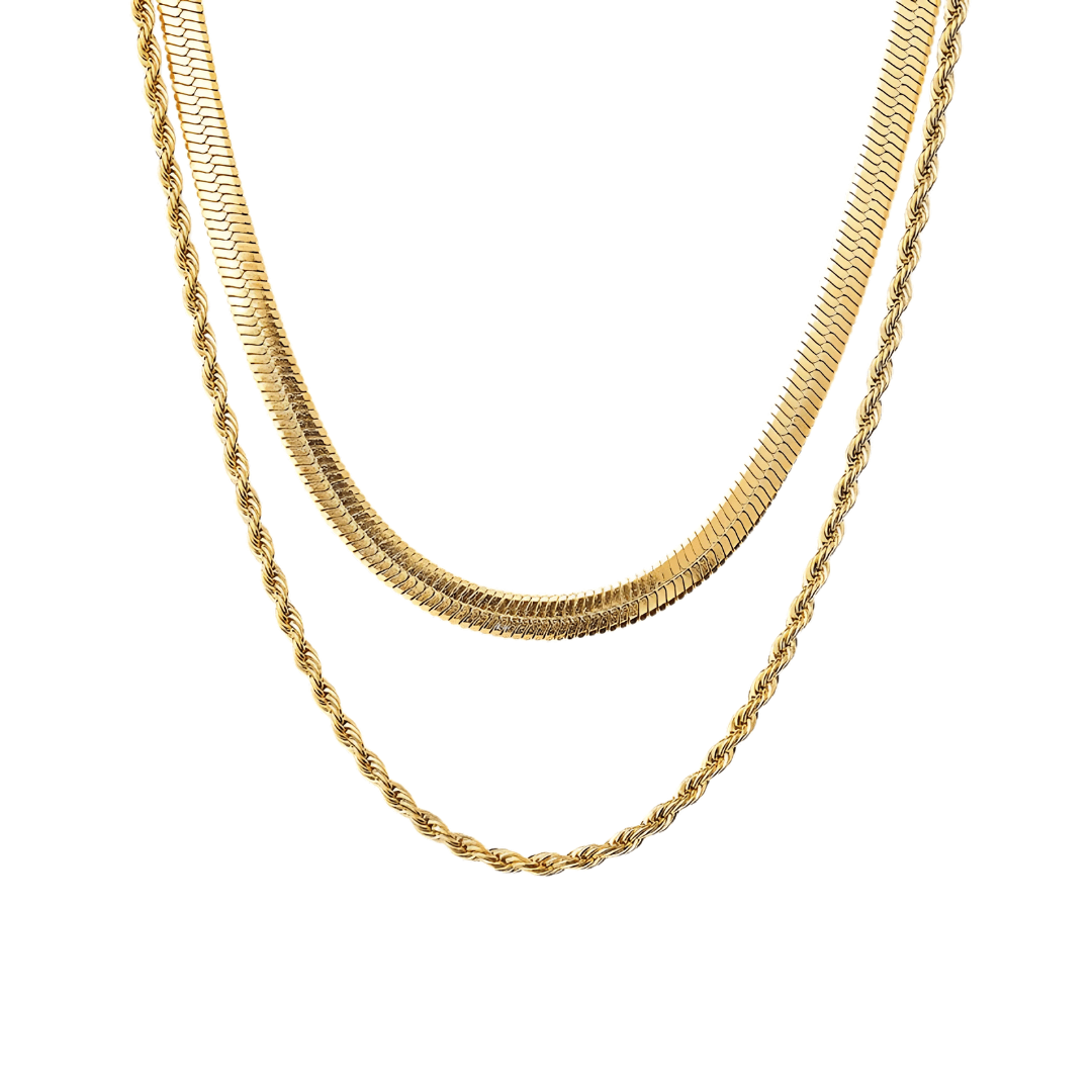 Colar Duplo Doppia Luce Banhado a Ouro 18K