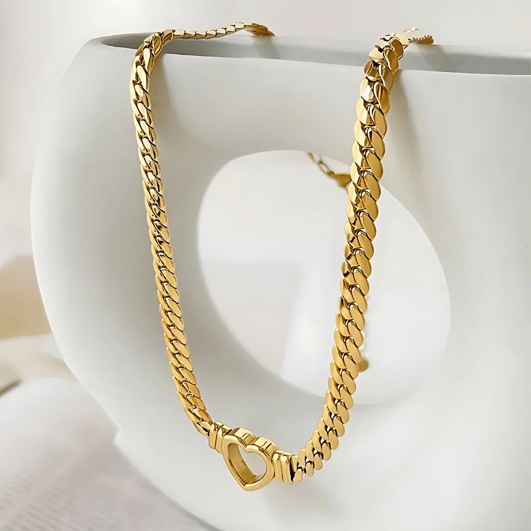 Colar Heart Chain Banhado a Ouro 18K