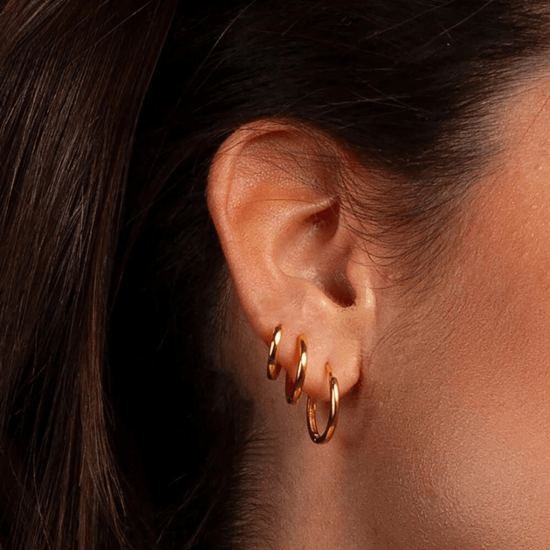 Brinco Trio de Argolas Banhado a Ouro 18K