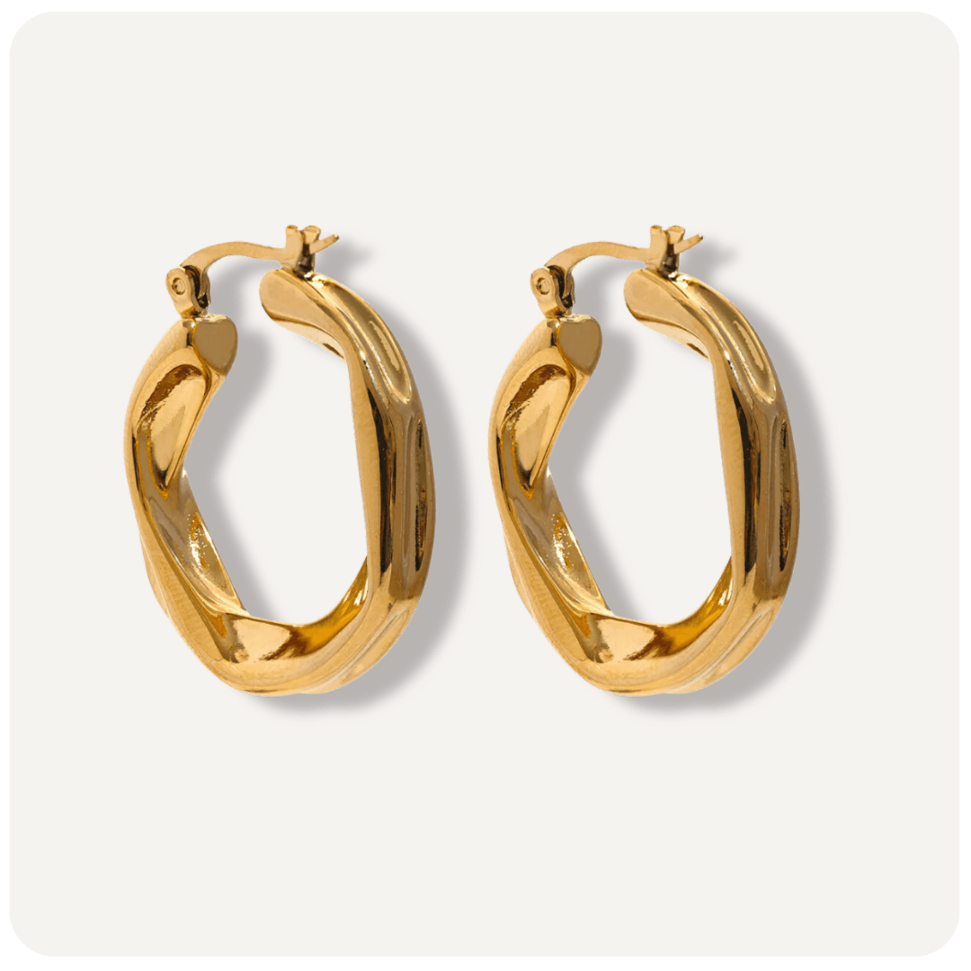 Brincos de Argola Hoop Banhado a Ouro 18K