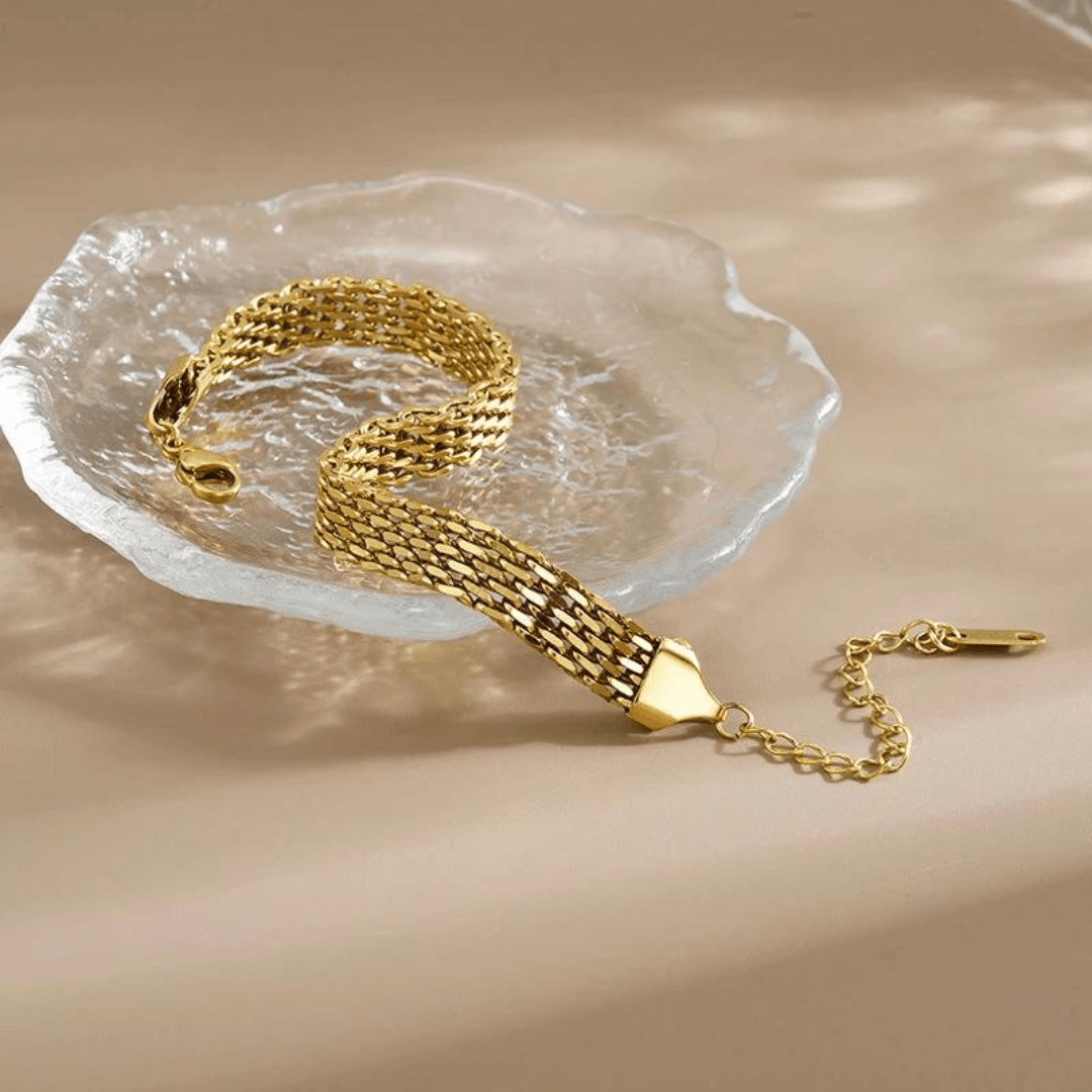 Pulseira Bracciale Banhada a Ouro 18K