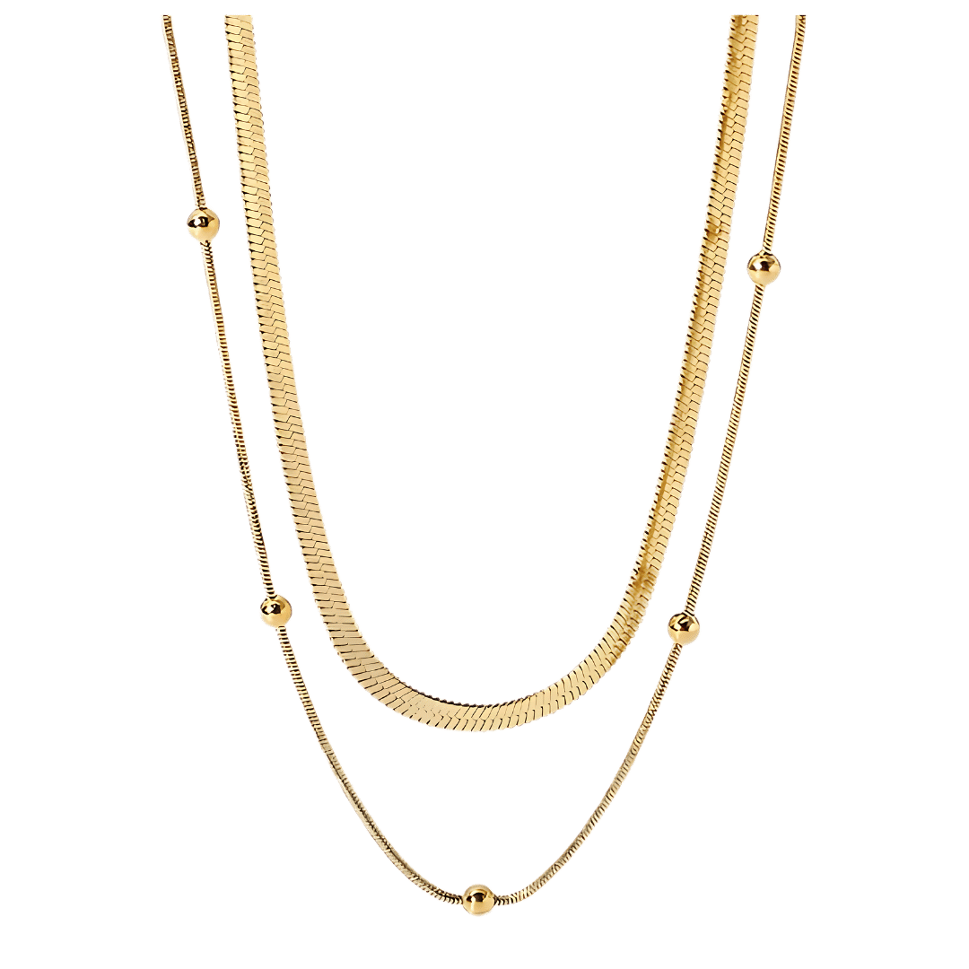 Colar Duplo Luxury Banhado a Ouro 18K