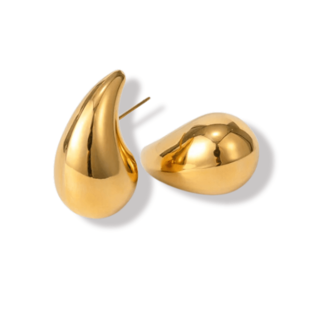 Brinco Gota Banhado a Ouro 18K | Grande