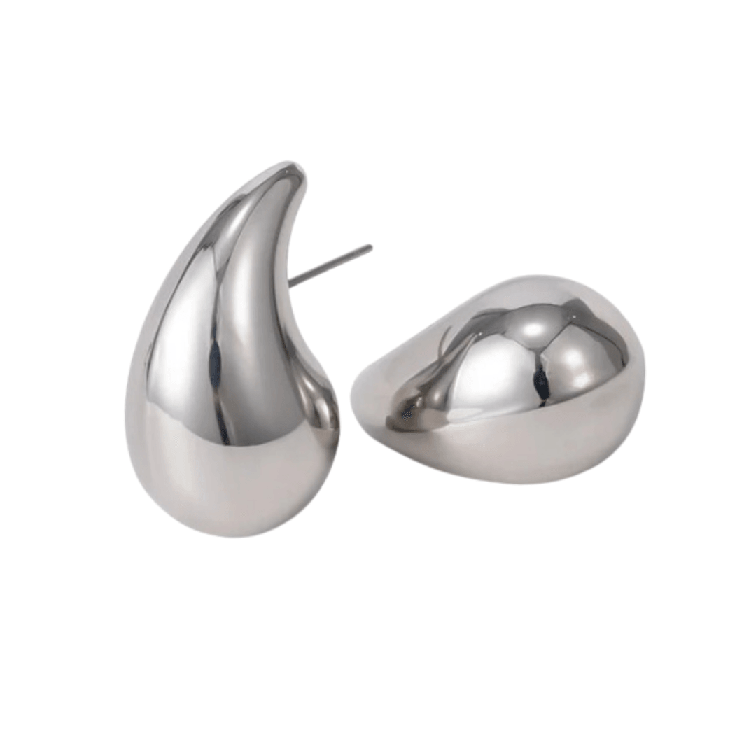 Brinco Gota Banhado a Prata 925 | Grande