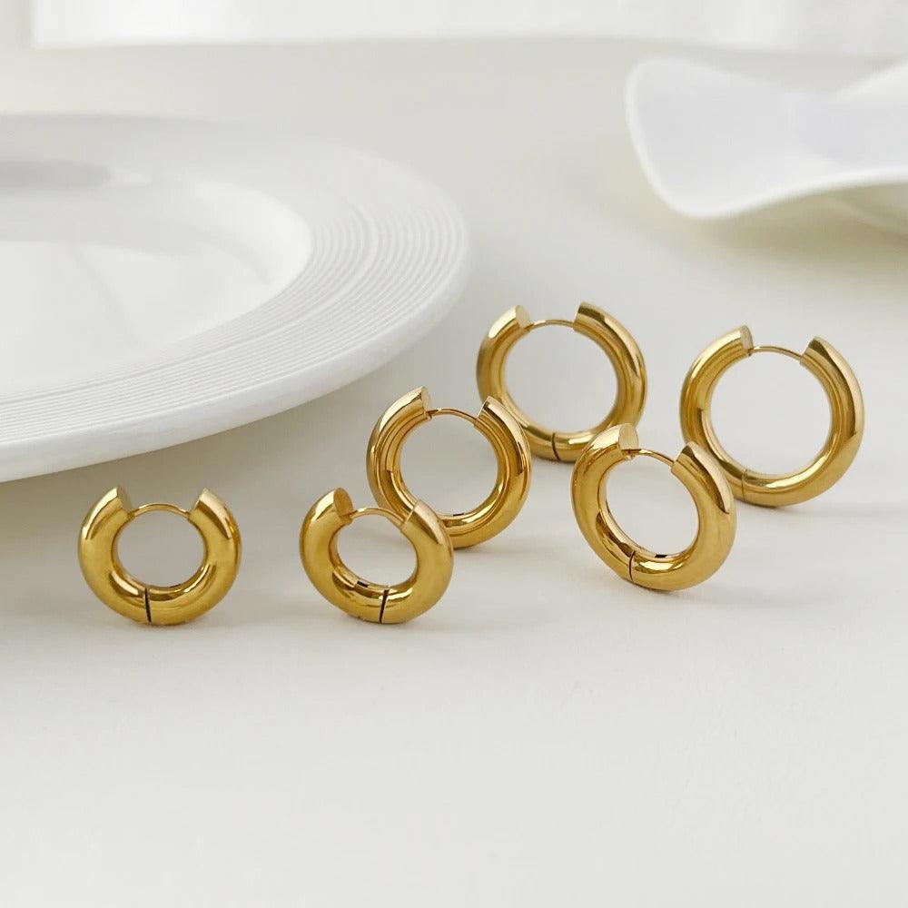 Brinco Trio de Argolas Banhado a Ouro 18K