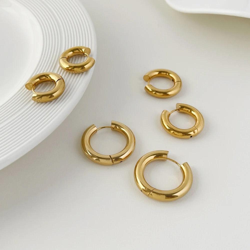 Brinco Trio de Argolas Banhado a Ouro 18K