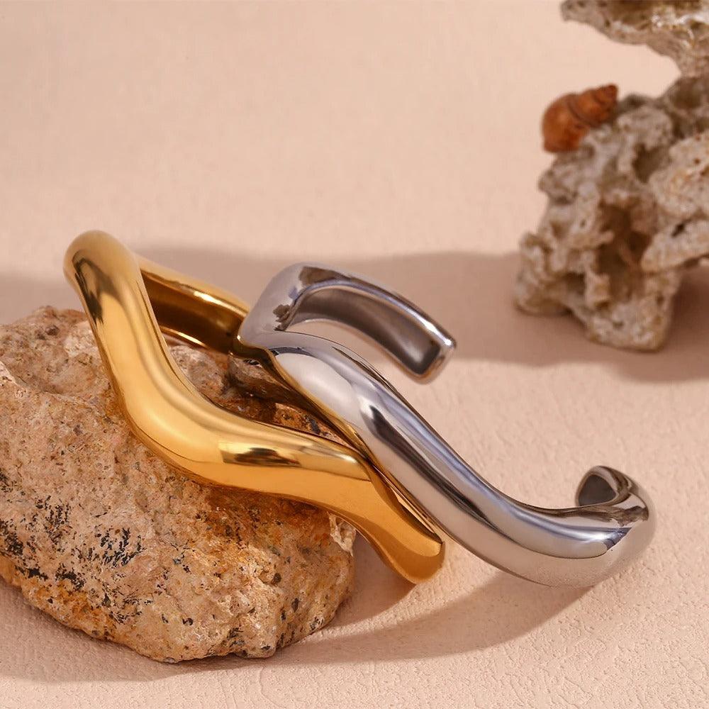 Bracelete Shapeless Banhado a Prata 925