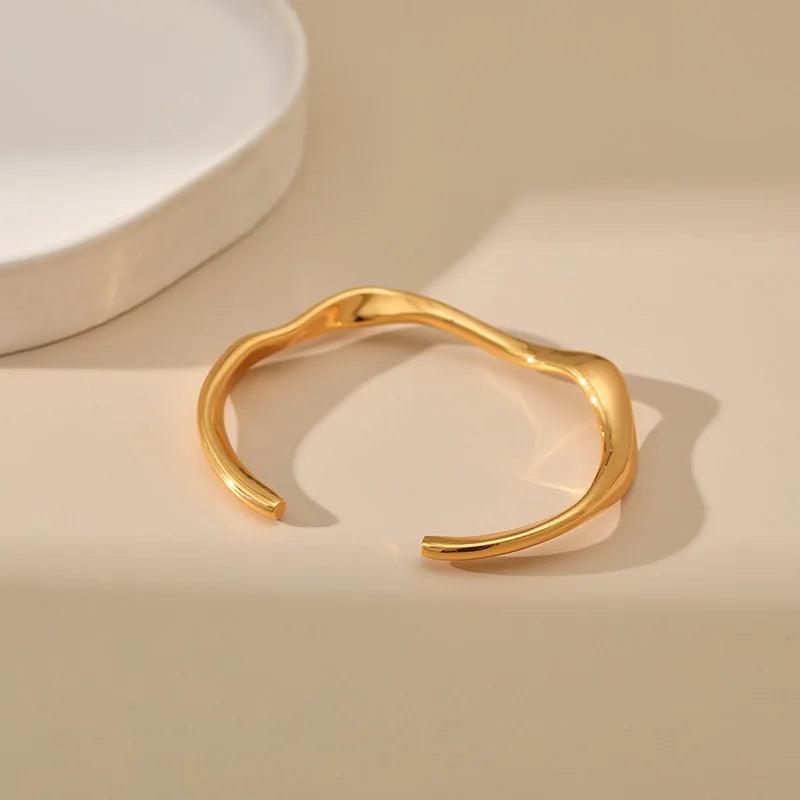 Bracelete Irregularly Banhada a Ouro 18K