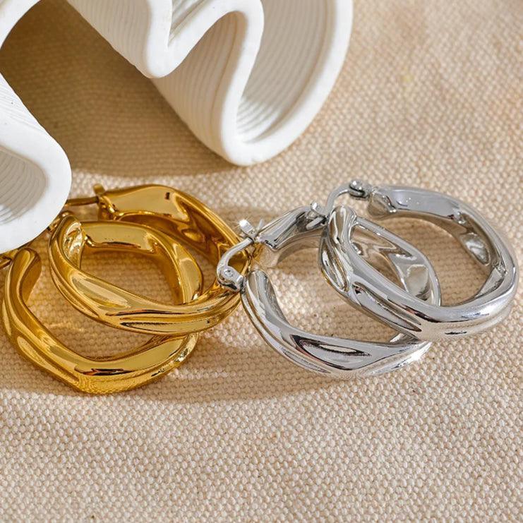 Brincos de Argola Hoop Banhado a Ouro 18K