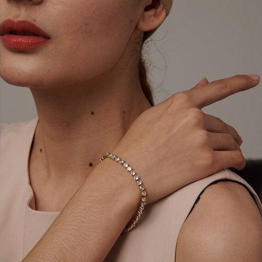Pulseira Riviera Cravejada Banhada a Prata 925