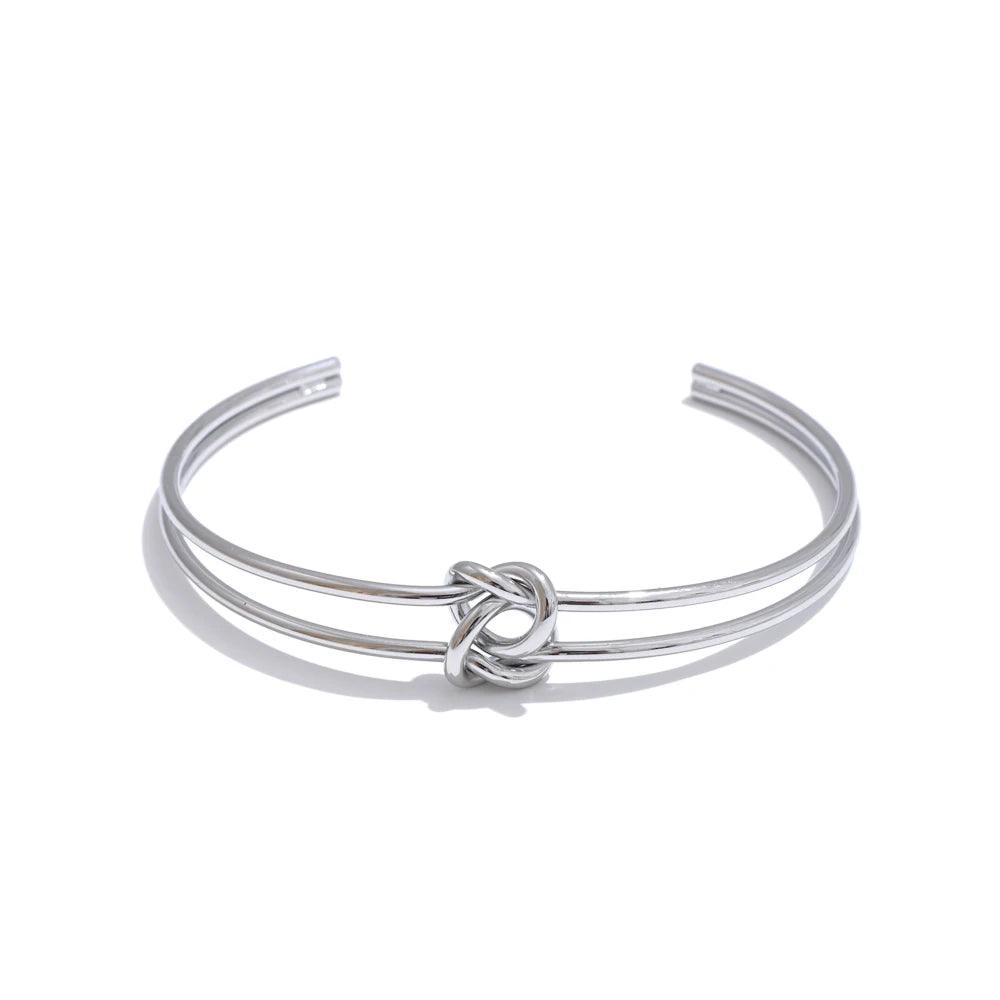Bracelete Nó Banhado a Prata 925