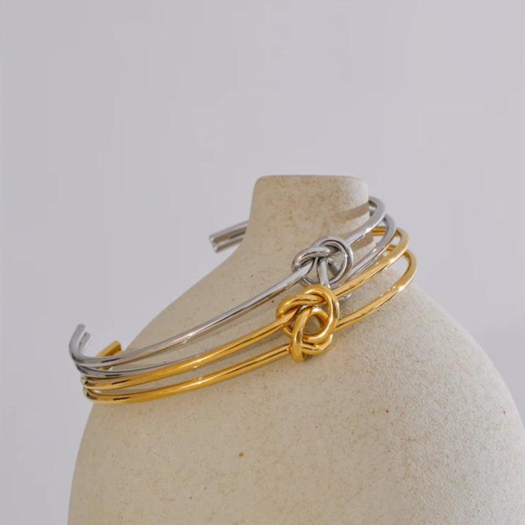 Bracelete Nó Banhado a Prata 925