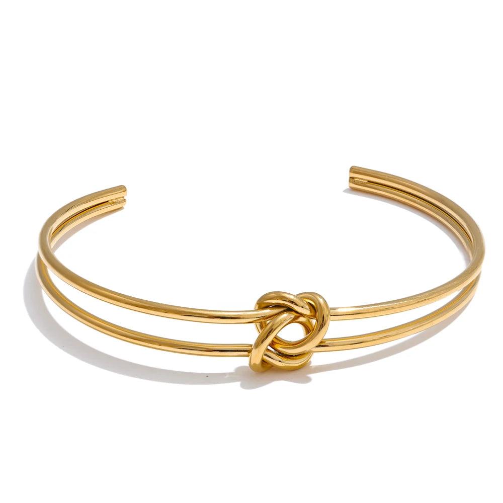 Bracelete Nó Banhado a Ouro 18K