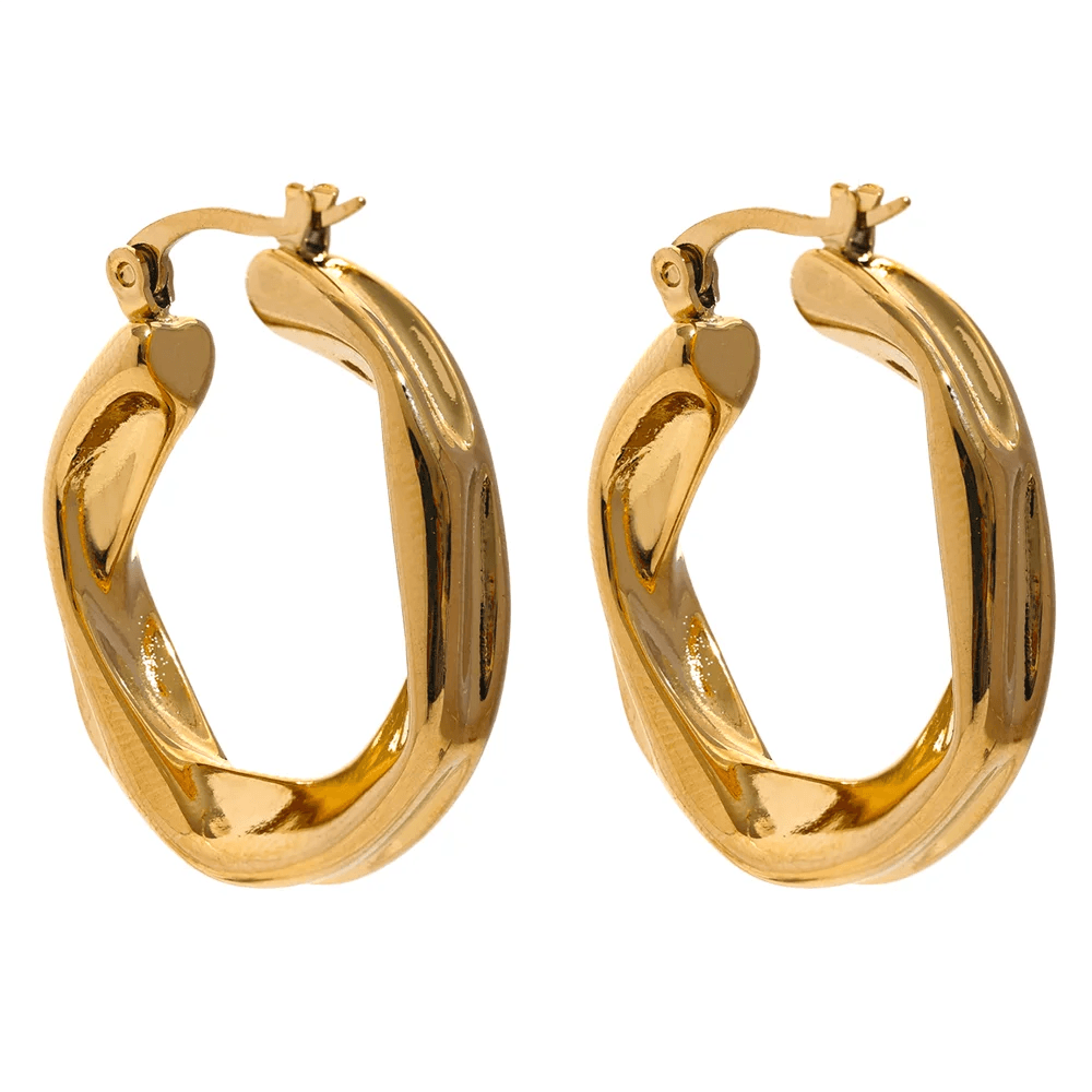 Brincos de Argola Hoop Banhado a Ouro 18K