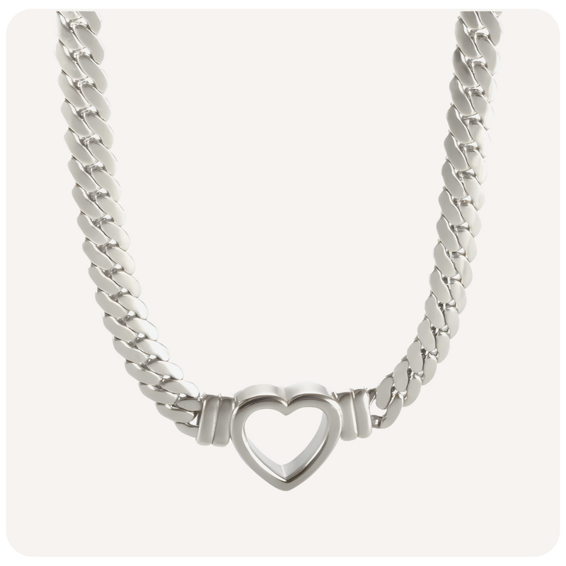 Colar Heart Chain Banhado a Prata 925