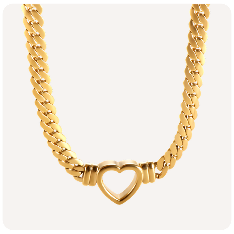 Colar Heart Chain Banhado a Ouro 18K