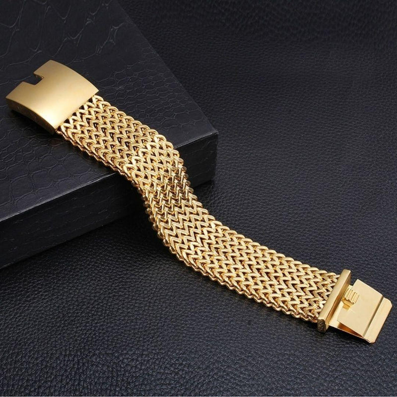 Pulseira Masculina Premium Refinada Banhada a Ouro 18K/Prata 925 - Alta Nobreza - Armadara