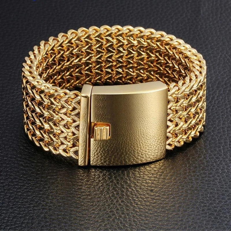 Pulseira Masculina Premium Refinada Banhada a Ouro 18K/Prata 925 - Alta Nobreza - Armadara