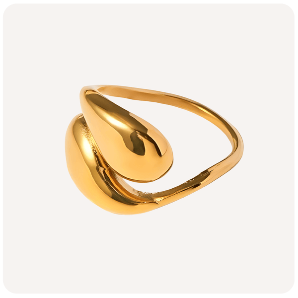 Anel Gota Banhado a Ouro 18K