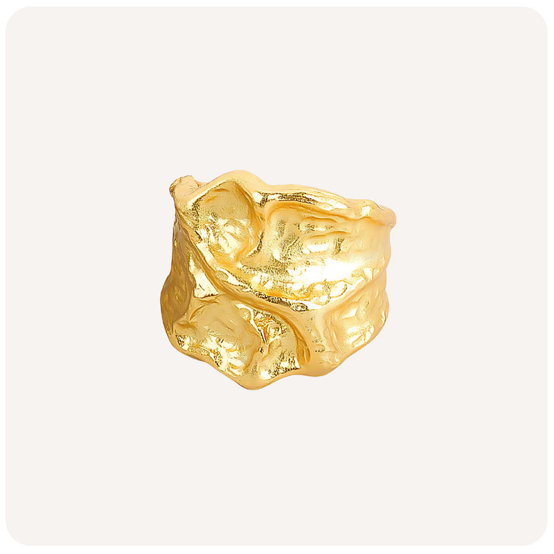 Anel Molten Gold Banhado a Ouro 18K