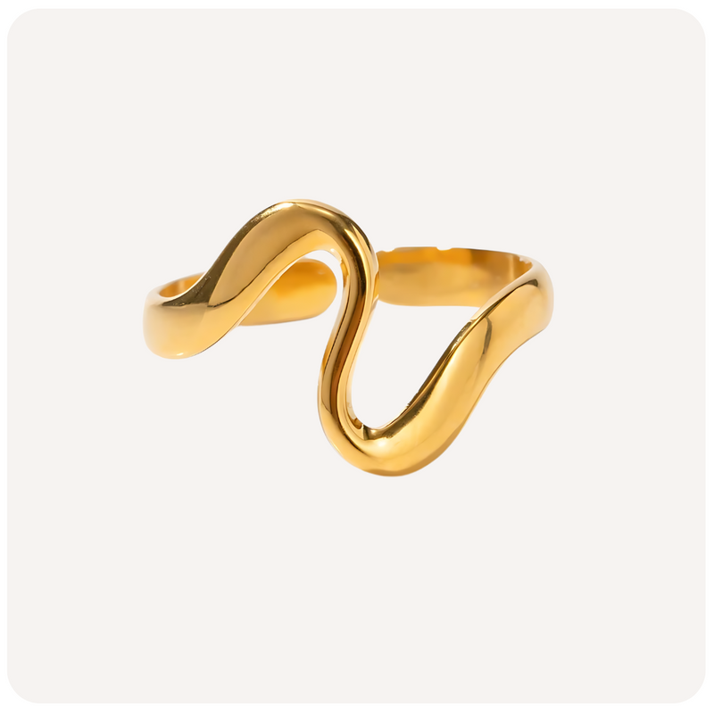 Anel Curved Banhado a Ouro 18K