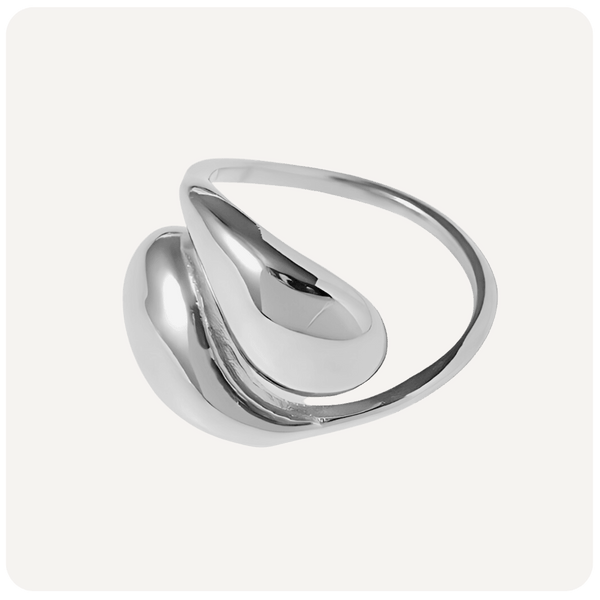 Anel Gota Banhado a Prata 925