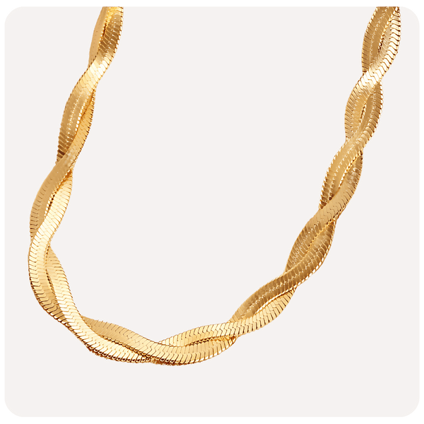 Colar Trançado Banhado a Ouro 18K