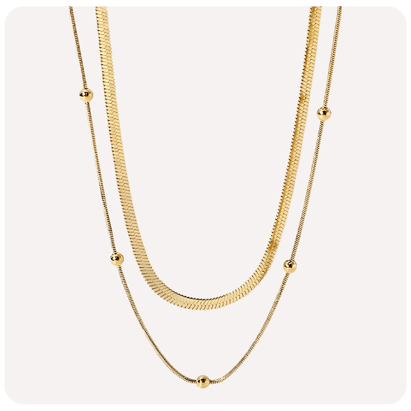 Colar Duplo Luxury Banhado a Ouro 18K