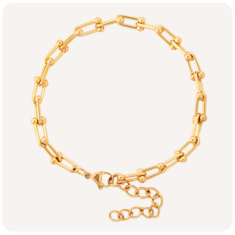 Pulseira de Elos Banhada a Ouro 18K