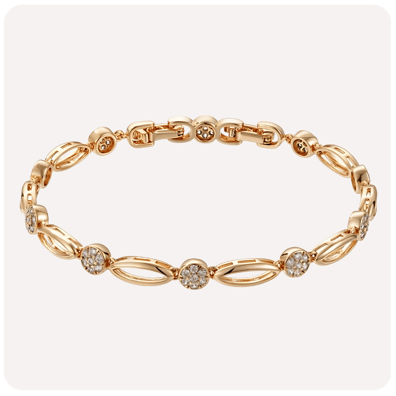 Pulseira Rose Gold com Zircônias Banhada a Ouro Rosé