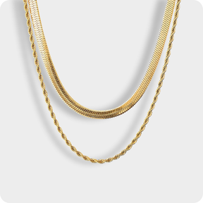 Colar Duplo Doppia Luce Banhado a Ouro 18K