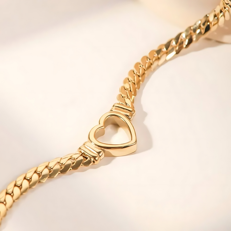 Colar Heart Chain Banhado a Ouro 18K