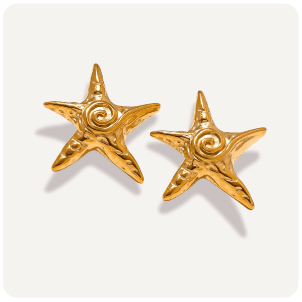 Brinco Estrela do Mar Banhado a Ouro 18K