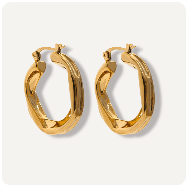 Brincos de Argola Hoop Banhado a Ouro 18K