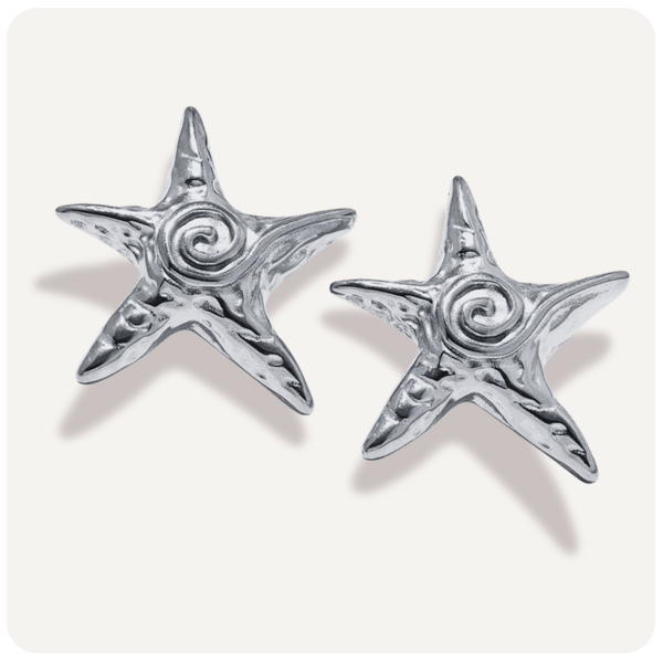 Brinco Estrela do Mar Banhado a Prata 925