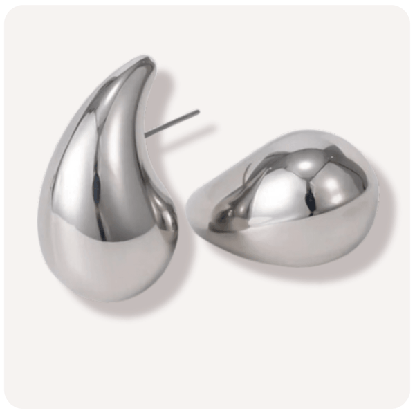 Brinco Gota Banhado a Prata 925 | Grande