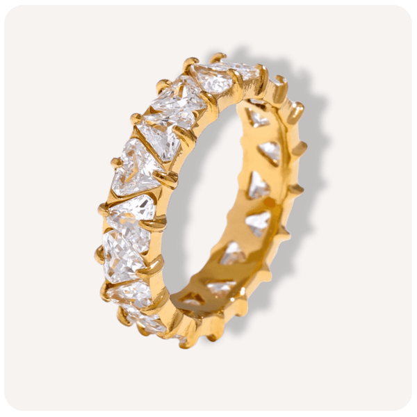 Anel Mercury com Pedras Banhado a Ouro 18K