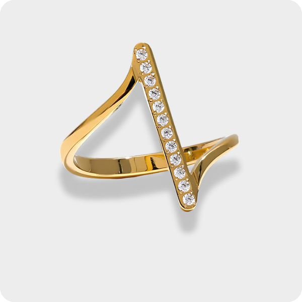 Anel Twisty com Pedras Banhado a Ouro 18K