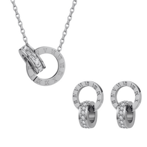 Conjunto Roman Banhado a Prata 925