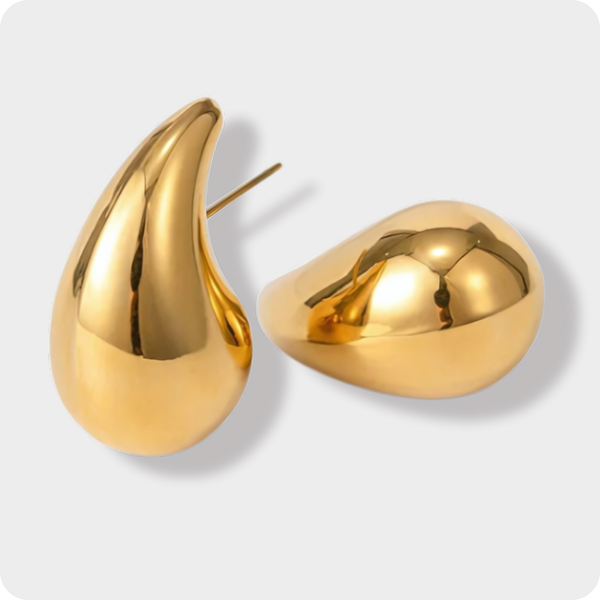 Brinco Gota Banhado a Ouro 18K | Grande