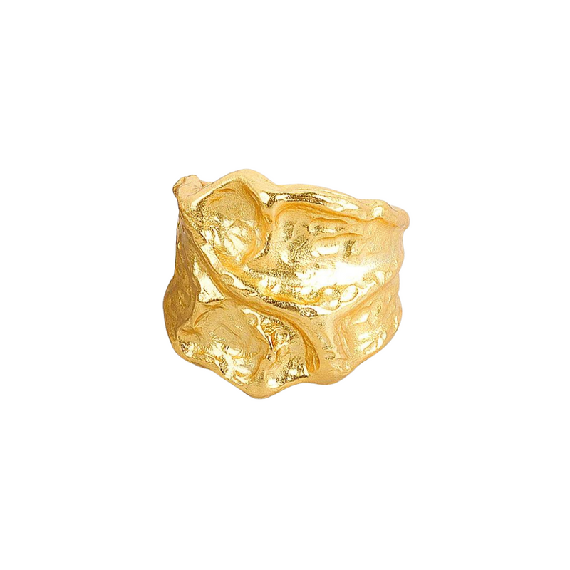 Anel Molten Gold Banhado a Ouro 18K