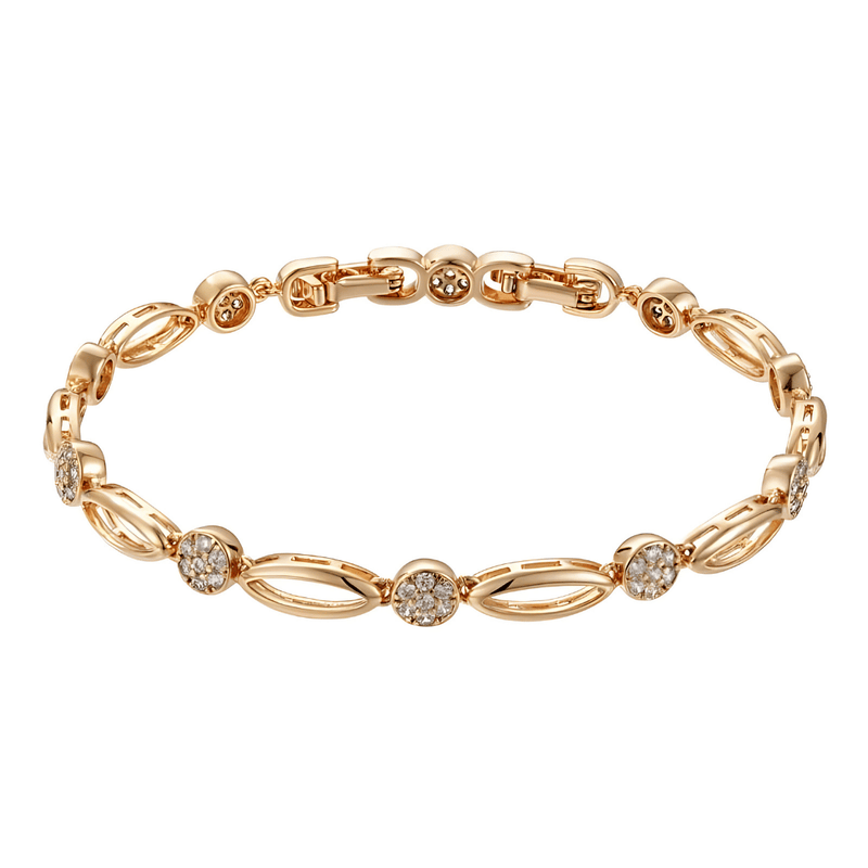 Pulseira Rose Gold com Zircônias Banhada a Ouro Rosé