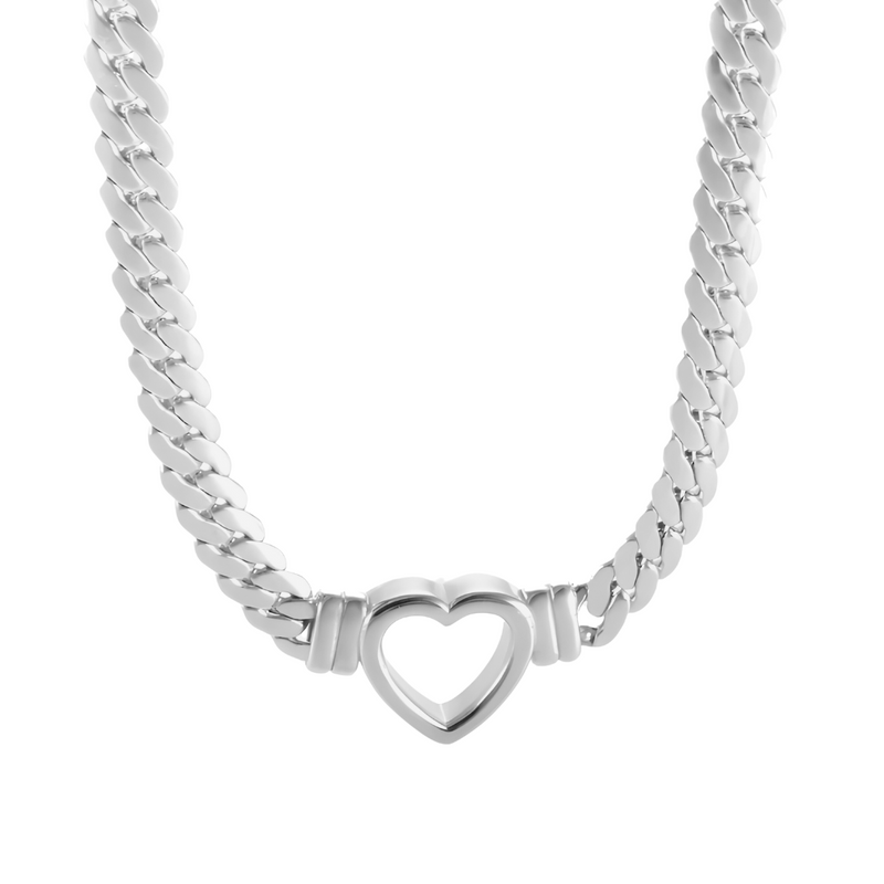 Colar Heart Chain Banhado a Prata 925