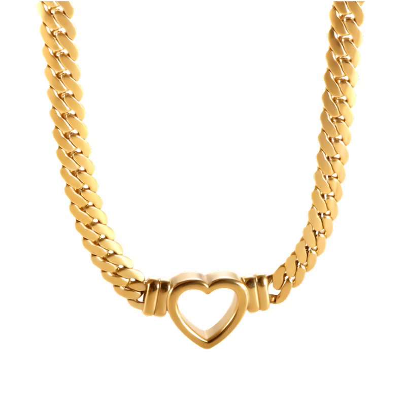 Colar Heart Chain Banhado a Ouro 18K