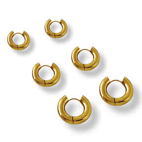 Brinco Trio de Argolas Banhado a Ouro 18K